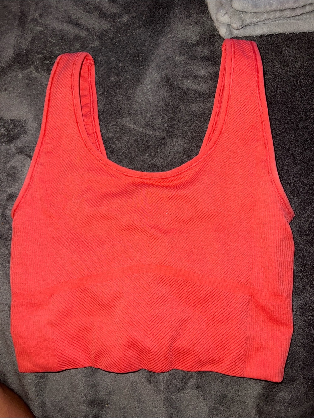 all in motion Coral Ribbed Crop Tank Top